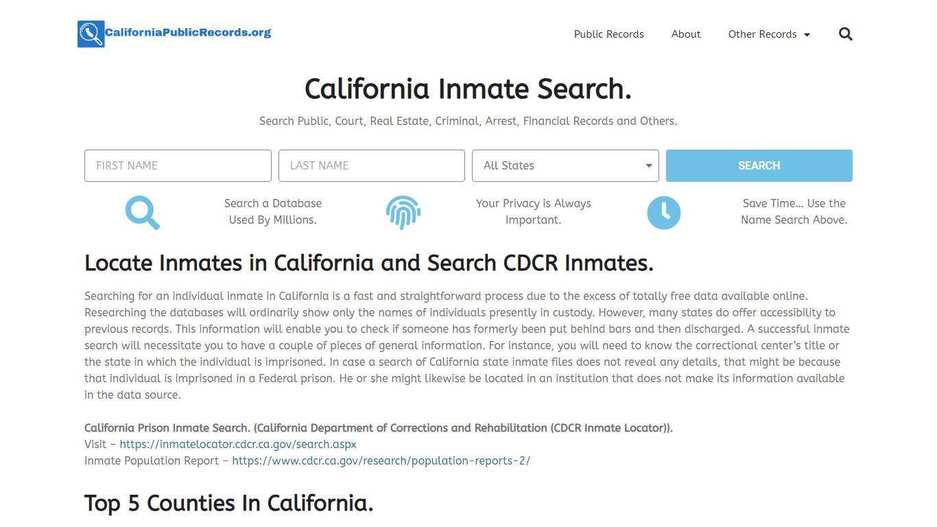 California Inmate Search and CDCR Inmate Locator ...